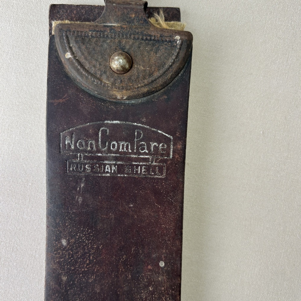 Vintage Sunasbach NonCompare Russian Shell Leather Canvas Straight Razor Strop